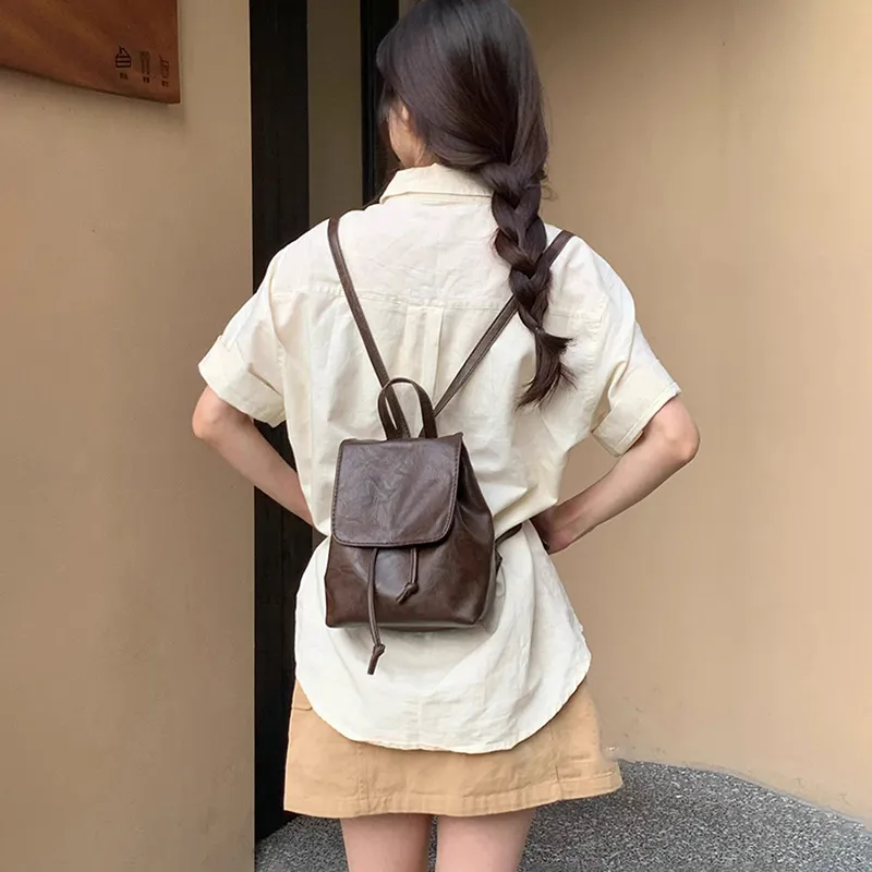 VANDEE PU Backpack Women's Coffee/Black-1