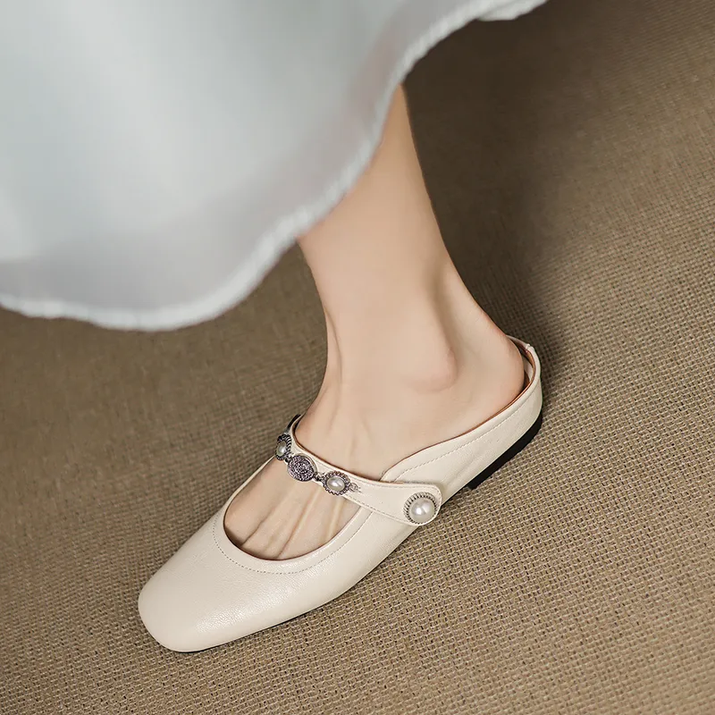 VANDEELEN Rubber Sole Closed Toe Slippers Women's-4