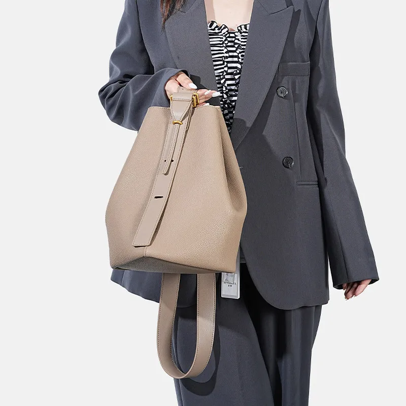 VANDEE Cow Leather Bucket Bags Shoulder Bags Women's Multicolor-12