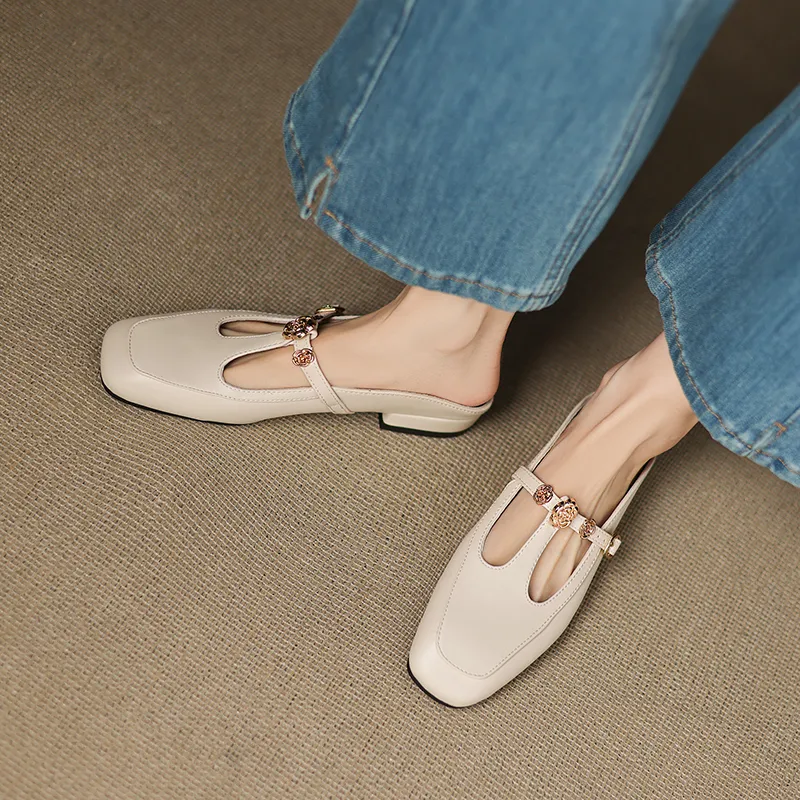 VANDEELEN Rubber Sole Abrasion Resistant Closed Toe Slippers Women's-8