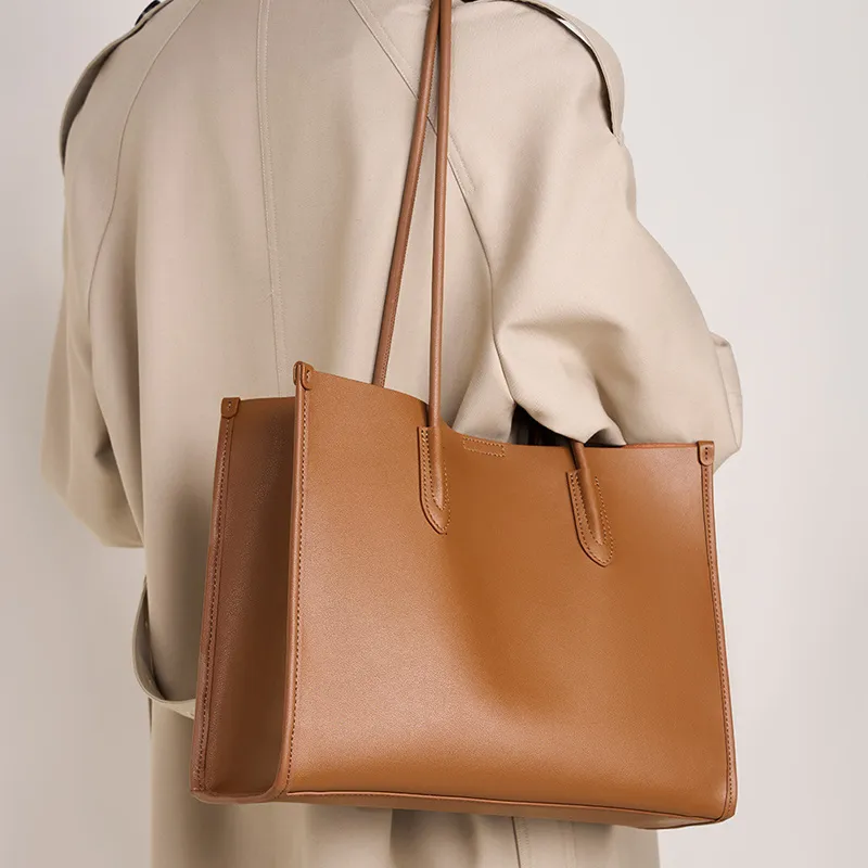ROSEROOEN Cow Leather Tote Bag Shoulder Bag Regular Women's Black/Salted Caramel/Coffee/Gold Brown/Smoke Gray-6