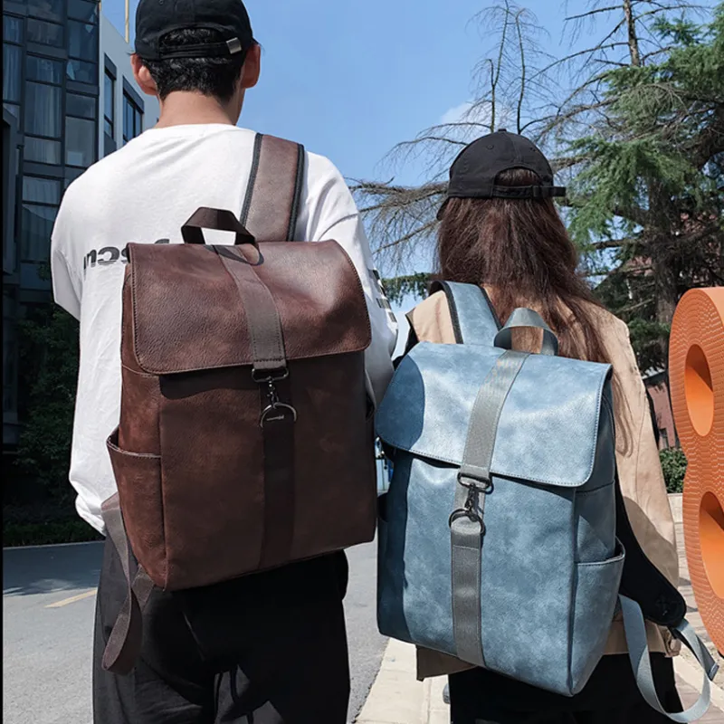 VANDEE Waxed Leather Laptop Bag Backpack Unisex Multicolor-1