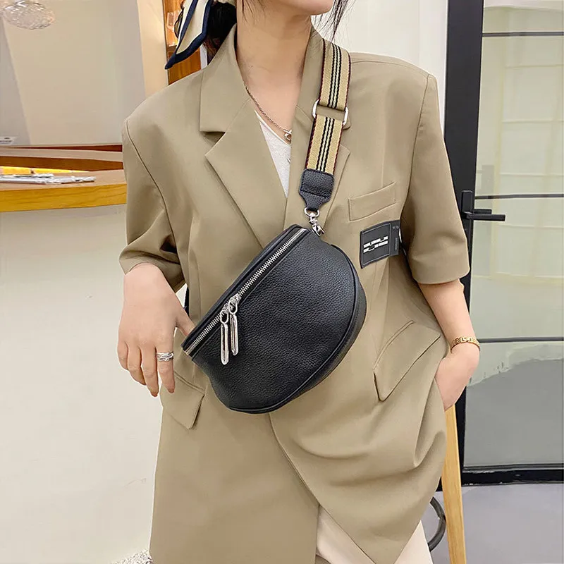 VANDEE Cow Leather Shoulder Bag Crossbody Bag Fanny Pack Regular Women's Black-4