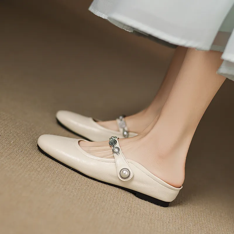 VANDEELEN Rubber Sole Closed Toe Slippers Women's-3