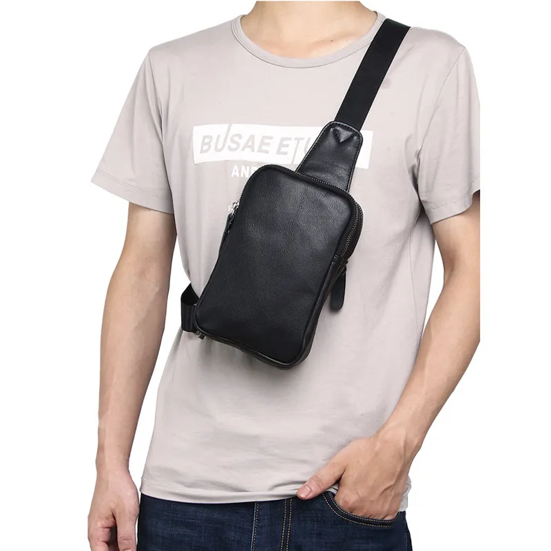 VANDEE Cow Leather Sling Bag Regular Men's Black-1