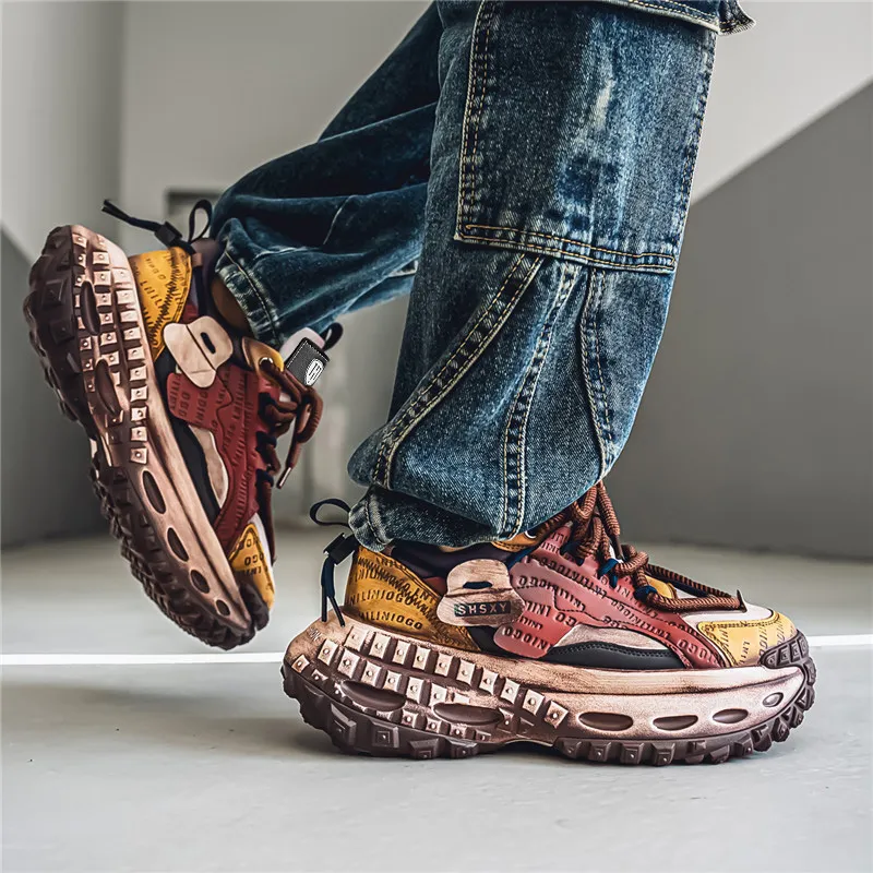 HACKBUTEER Low Top Chunky Sneakers Men's Box Included-16