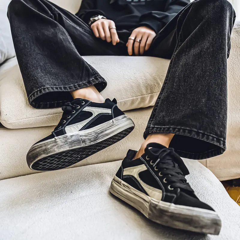 HACKBUTEER Low Top Canvas Shoes Men's-6
