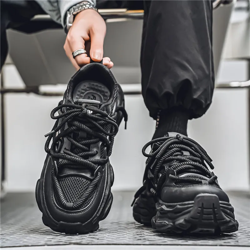 HACKBUTEER Low Top Chunky Sneakers Men's-9