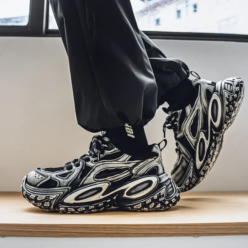 HACKBUTEER Low Top Chunky Sneakers Men's Box Included-5