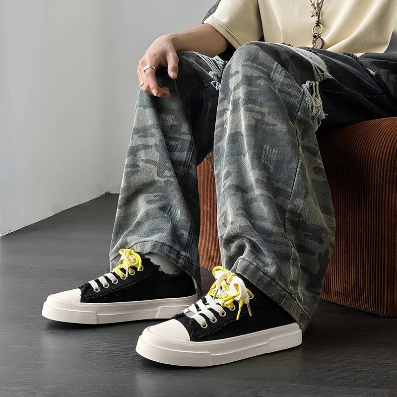 HACKBUTEER Low Top Canvas Shoes Men's Box Included-6