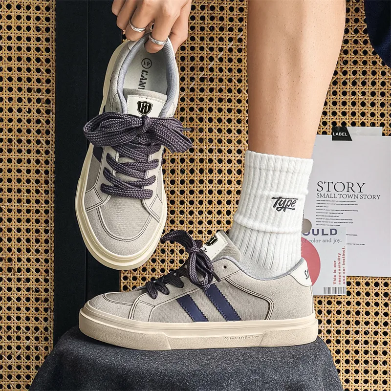 HACKBUTEER Low Top Canvas Shoes Men's Box Included-4