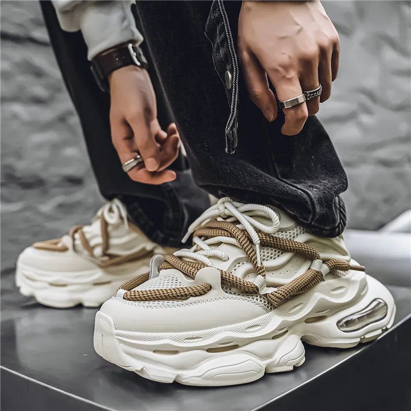 HACKBUTEER Low Top Chunky Sneakers Men's-9