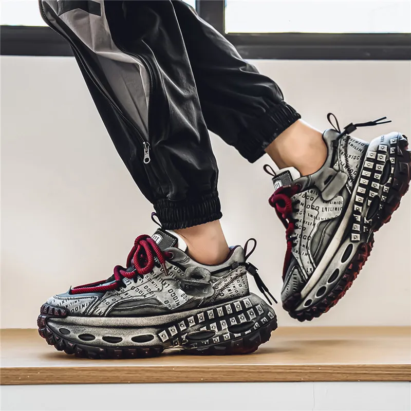 HACKBUTEER Low Top Chunky Sneakers Men's Box Included-11