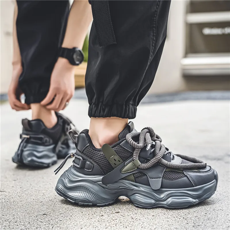 HACKBUTEER Low Top Chunky Sneakers Men's Box Included-11