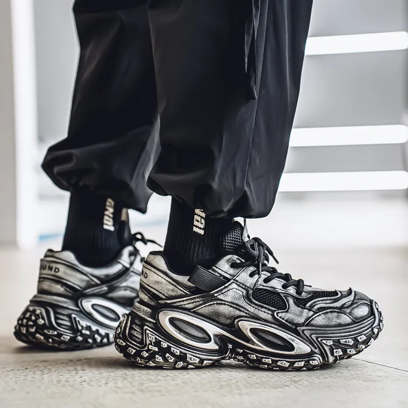 HACKBUTEER Cushioning, Slip Resistant, Abrasion Resistant, Height Increasing Low Top Chunky Sneakers Men's Box Included-11