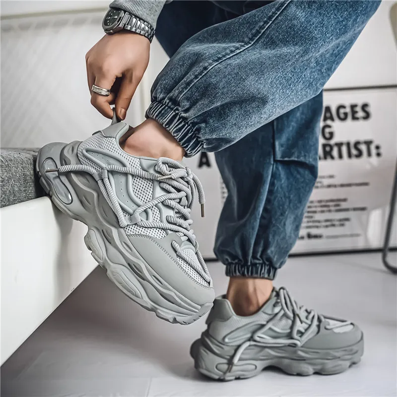HACKBUTEER Low Top Chunky Sneakers Men's-13