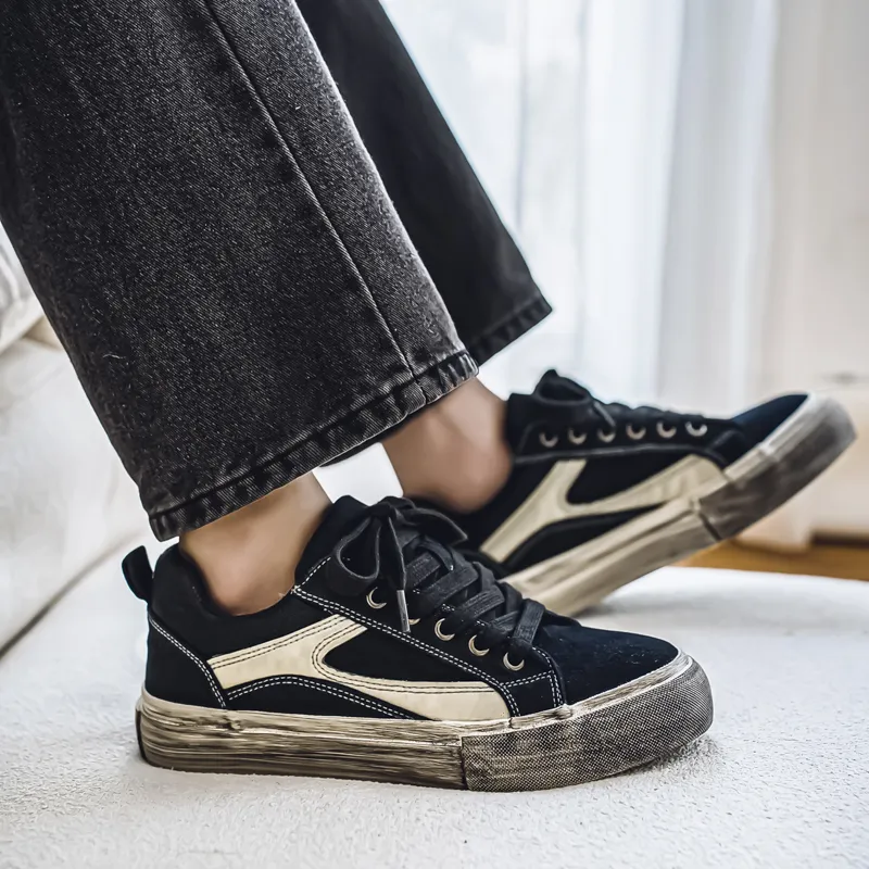 HACKBUTEER Low Top Canvas Shoes Men's-5