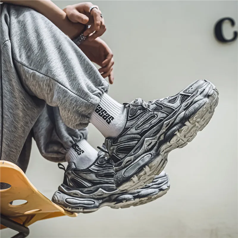 HACKBUTEER Low Top Chunky Sneakers Men's-12