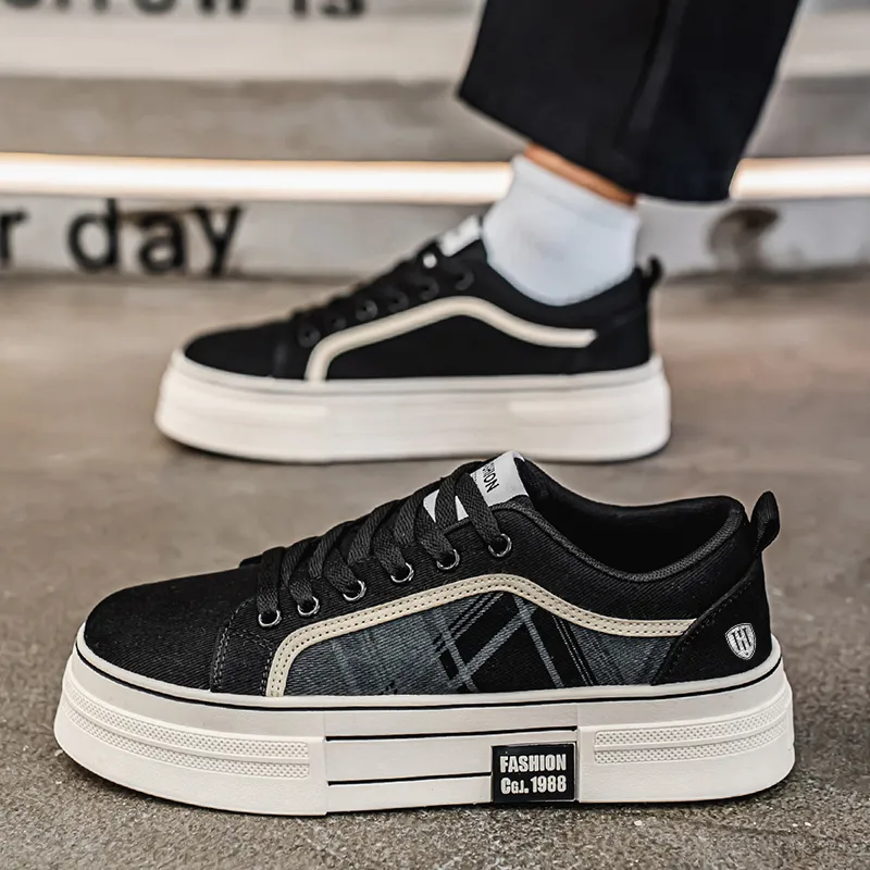 HACKBUTEER Low Top Canvas Shoes Men's Box Included-11