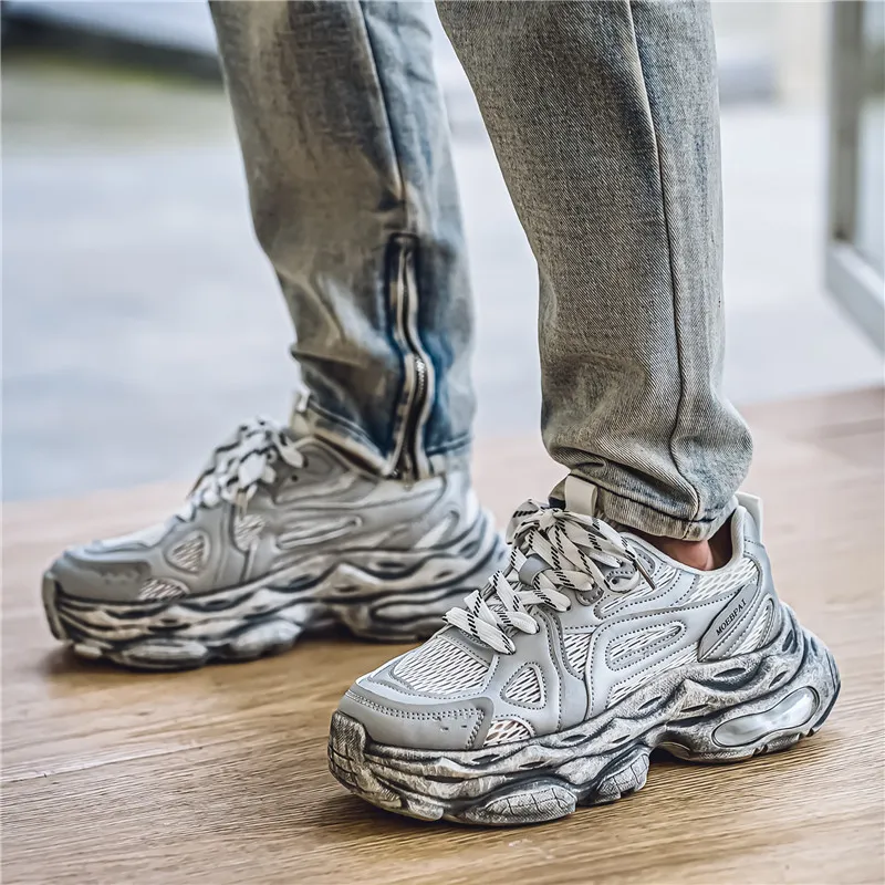 HACKBUTEER Low Top Chunky Sneakers Men's-2