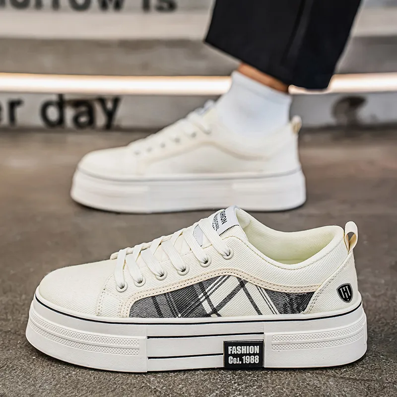HACKBUTEER Low Top Canvas Shoes Men's Box Included-5