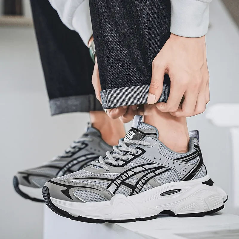 HACKBUTEER Low-Top Chunky Sneakers Men's Box Included-11