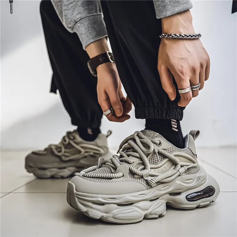 HACKBUTEER Low Top Chunky Sneakers Men's-2