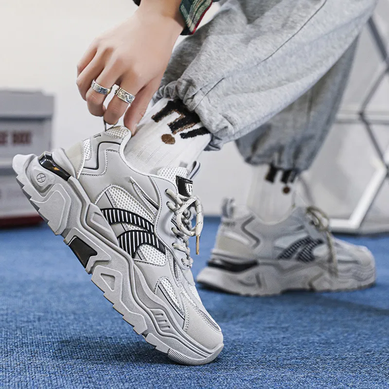 HACKBUTEER Low Top Chunky Sneakers Men's-14