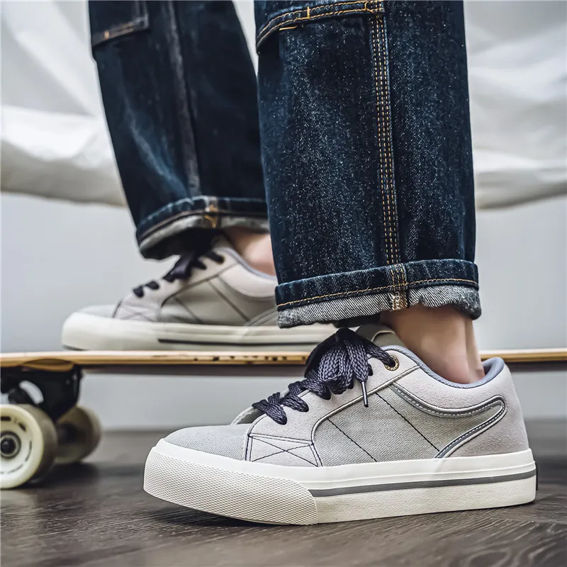 HACKBUTEER Low Top Canvas Shoes Men's-8