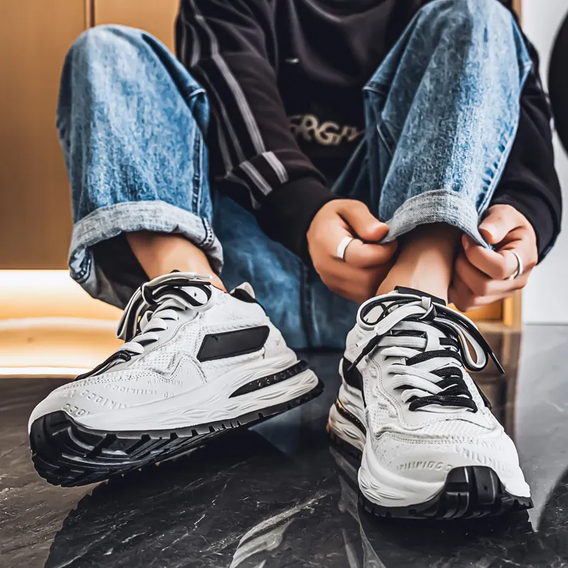 HACKBUTEER Low Top Chunky Sneakers Men's Box Included-10