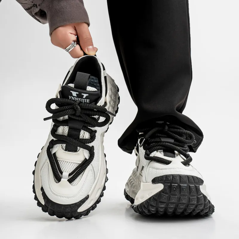HACKBUTEER Low Top Chunky Sneakers Men's Box Included-4