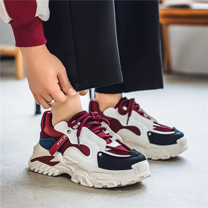 HACKBUTEER Low Top Chunky Sneakers Men's Box Included-17