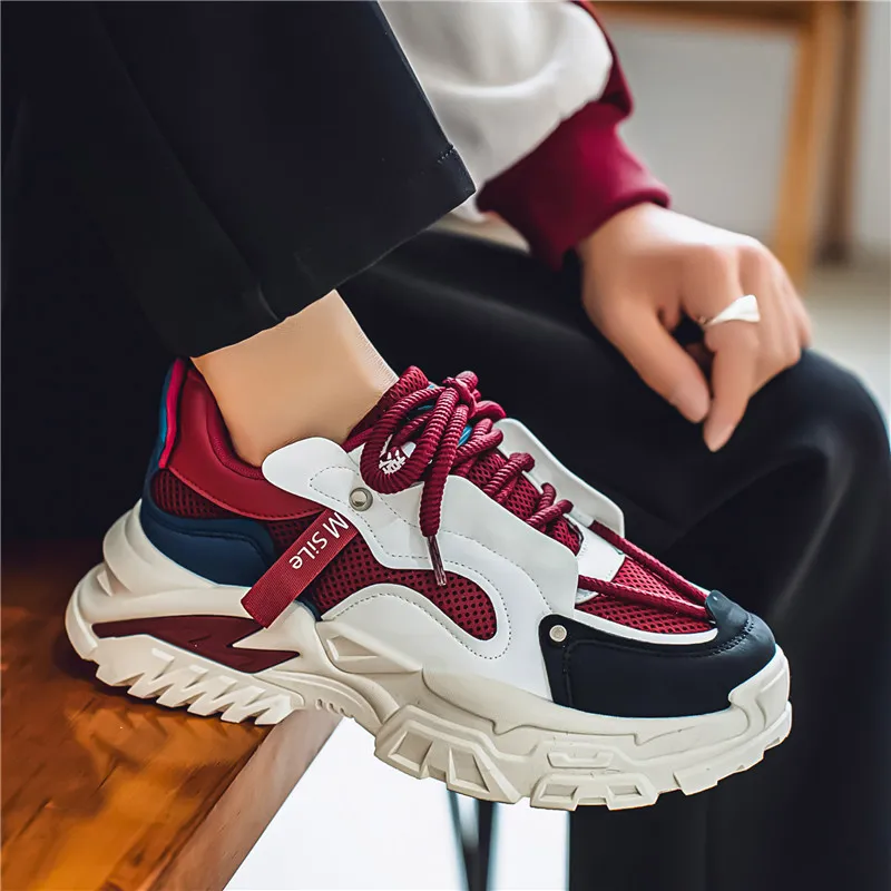 HACKBUTEER Low Top Chunky Sneakers Men's Box Included-16