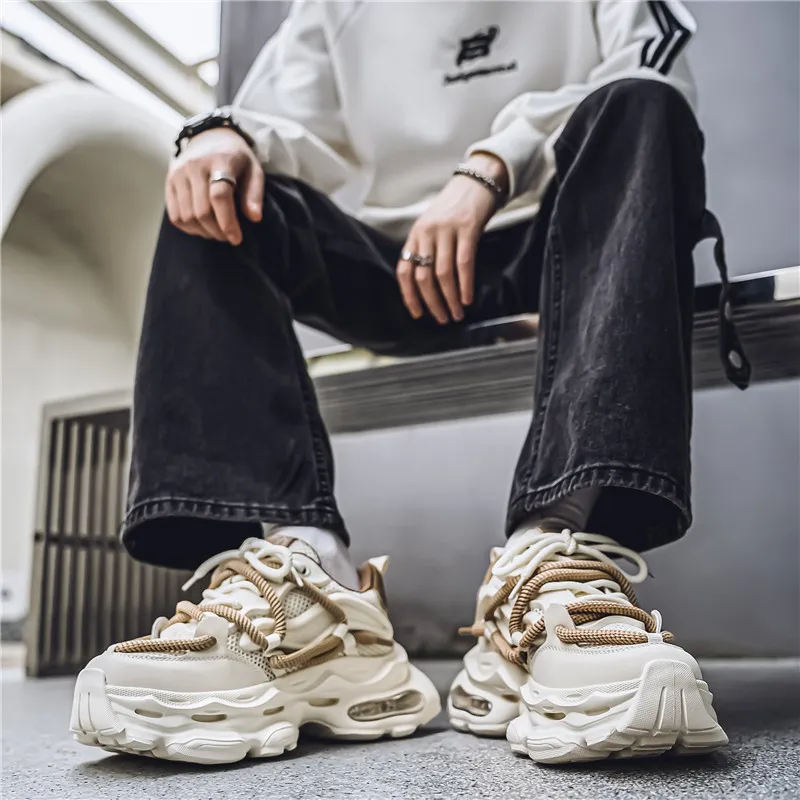 HACKBUTEER Low Top Chunky Sneakers Men's-7