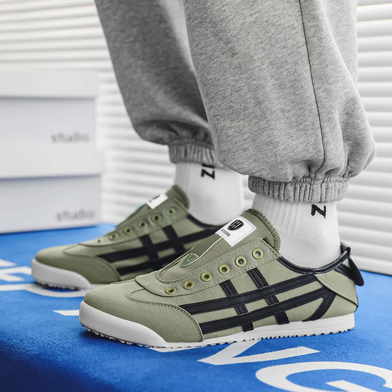 HACKBUTEER Low Top Casual Shoes Men's Green-4