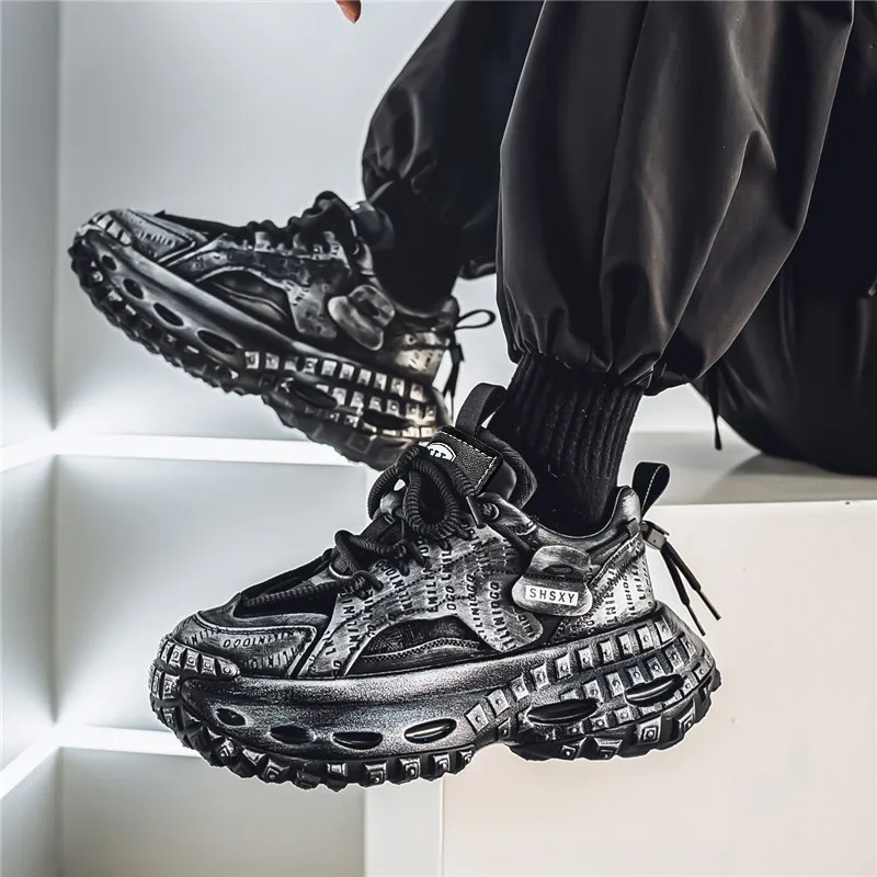 HACKBUTEER Low Top Chunky Sneakers Men's Box Included-5