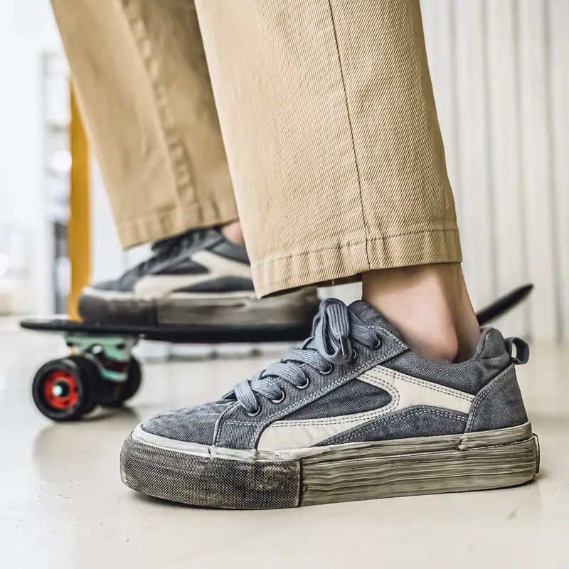 HACKBUTEER Low Top Canvas Shoes Men's-13