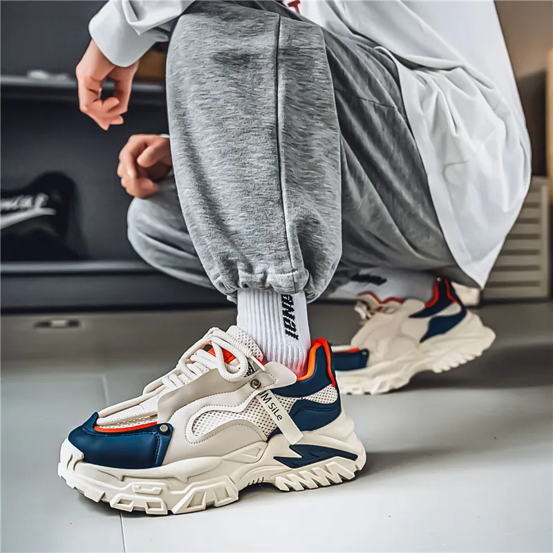 HACKBUTEER Low Top Chunky Sneakers Men's Box Included-5