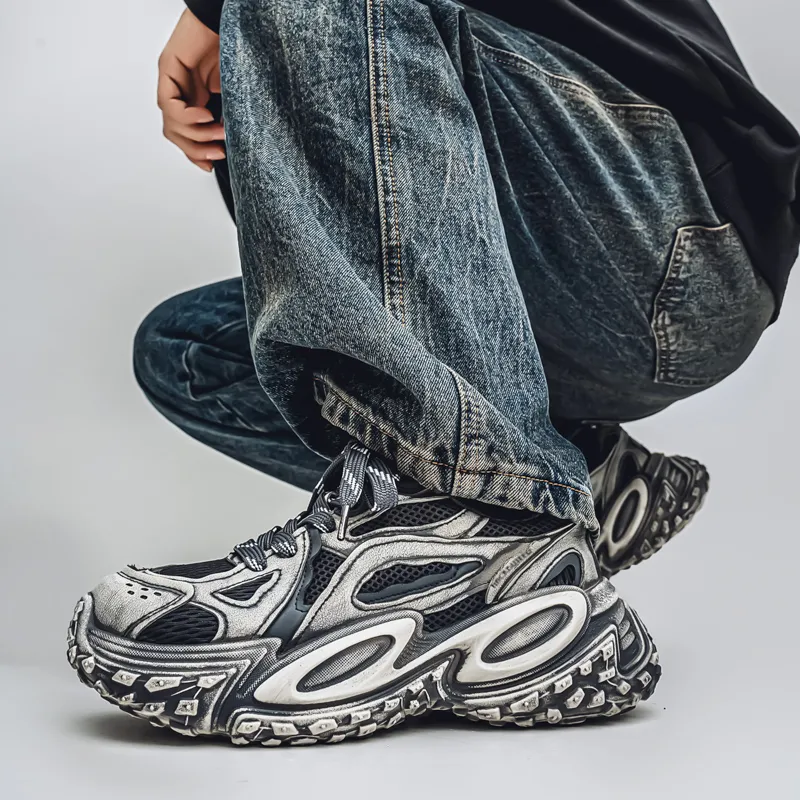 HACKBUTEER Low Top Chunky Sneakers Men's Box Included-11