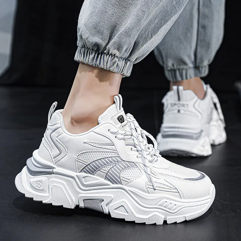 HACKBUTEER Low Top Chunky Sneakers Men's-4