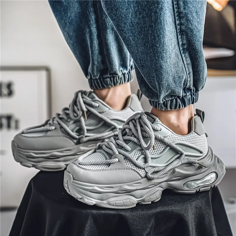 HACKBUTEER Low Top Chunky Sneakers Men's-11