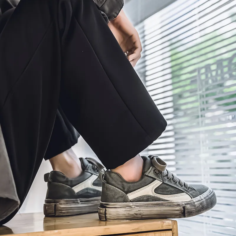 HACKBUTEER Low Top Canvas Shoes Men's-20