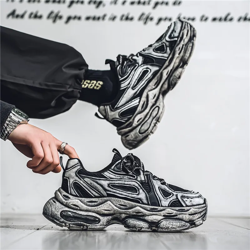 HACKBUTEER Low Top Chunky Sneakers Men's-6