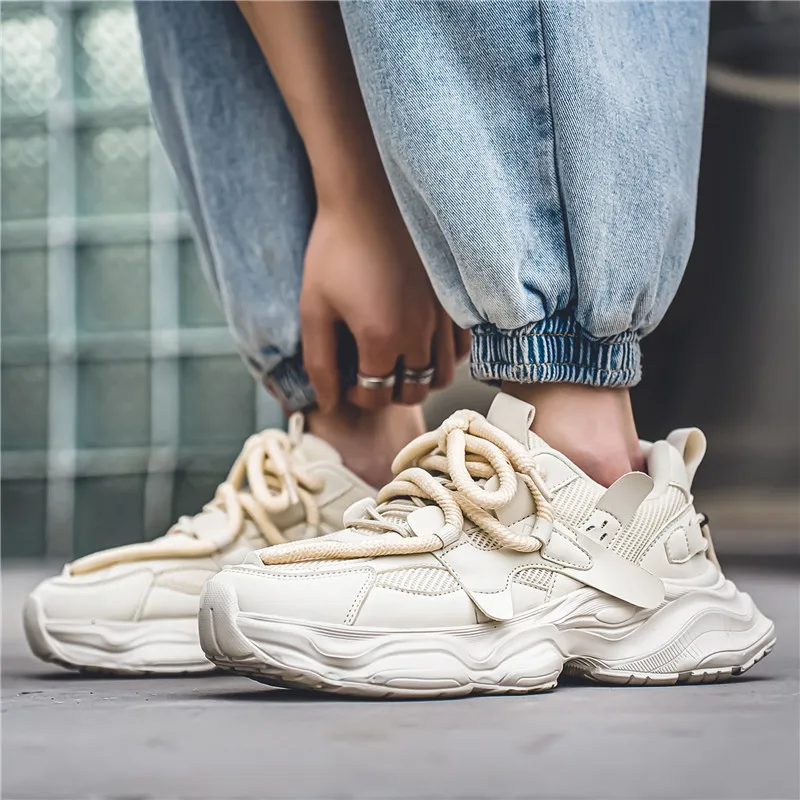 HACKBUTEER Low Top Chunky Sneakers Men's Box Included-16