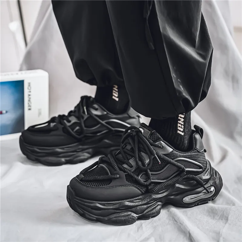 HACKBUTEER Low Top Chunky Sneakers Men's-8