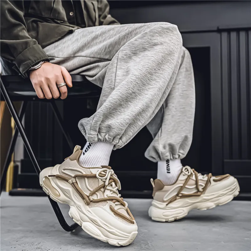 HACKBUTEER Low Top Chunky Sneakers Men's-2