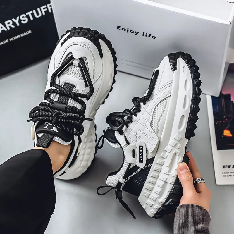HACKBUTEER Low Top Chunky Sneakers Men's Box Included-5