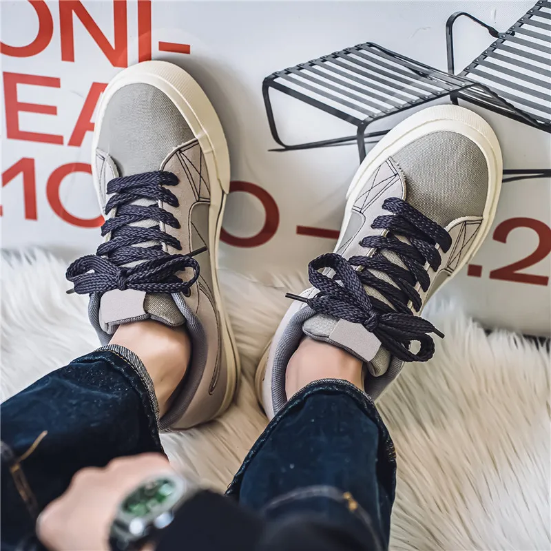 HACKBUTEER Low Top Canvas Shoes Men's-9