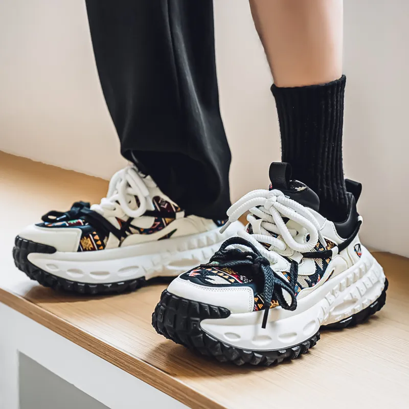 HACKBUTEER Low Top Chunky Sneakers Men's Box Included-5