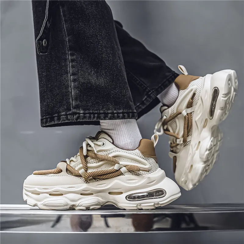 HACKBUTEER Low Top Chunky Sneakers Men's-8